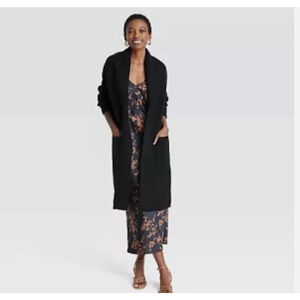 Layering Cardigan Black Sz M/L Sweater-Knit Heavyweight NWT A New Day